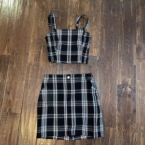 hollister 2 piece skirt top set
